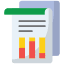 A paper with bar graphs and a green tab.