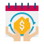 A person holding up a calendar with a dollar sign on it.
