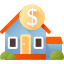 A house with a dollar sign on the front of it.