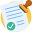 A paper with a pen and check mark on it.