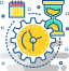 A clock and some other items are on the screen.