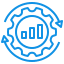 A blue pixel art of an arrow in the middle.